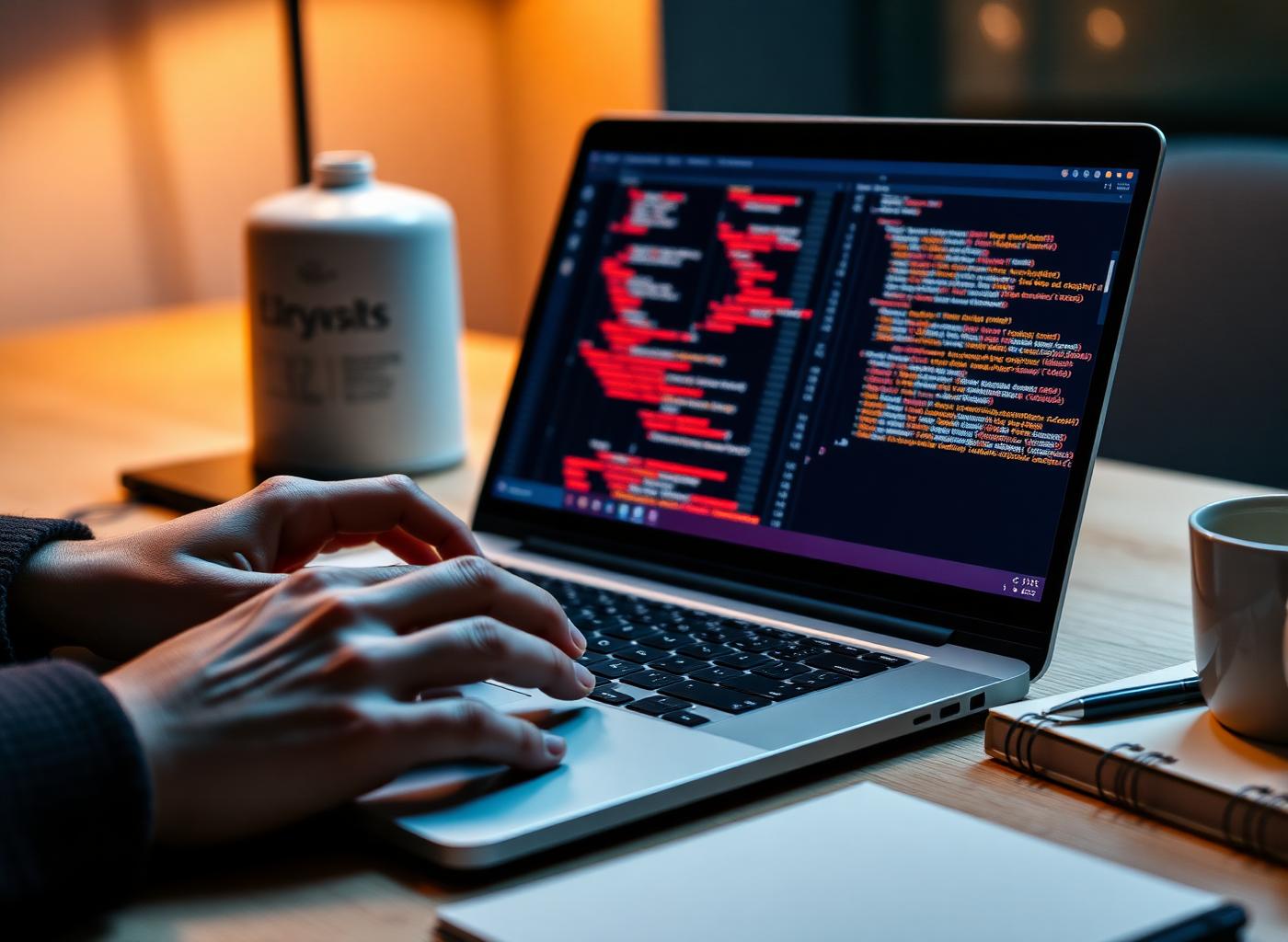 A developer writing WordPress code late at night